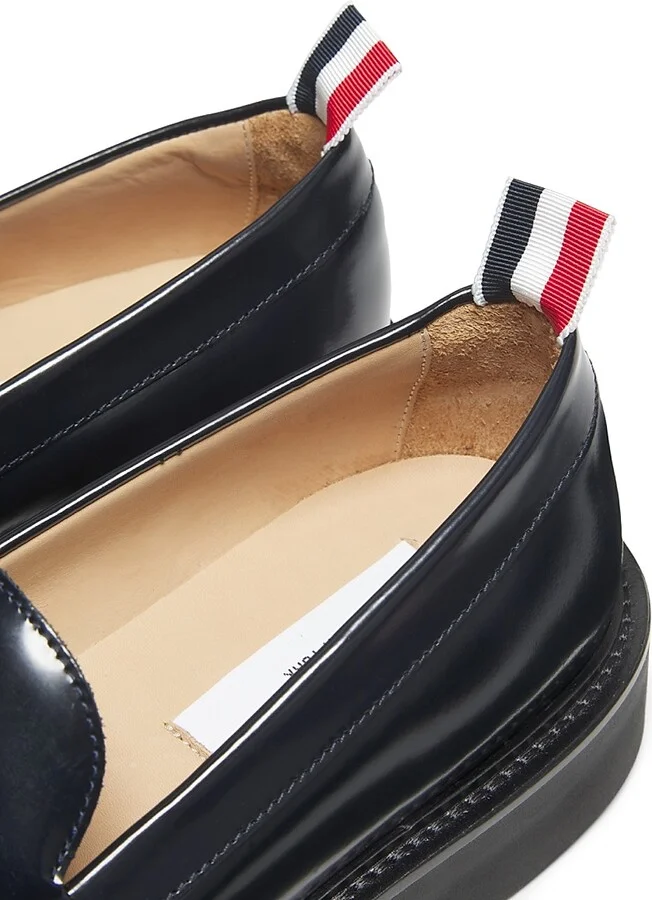 Men's Tassel Spazzolato Leather Loafers - Black - Size 11 - Image 5