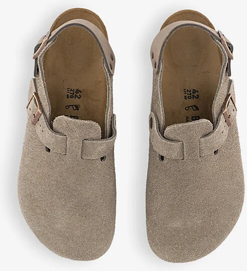Mens Taupe Tokio Logo-Embossed Flat Suede Clogs Eur 43 / 9 Uk Men - Image 2