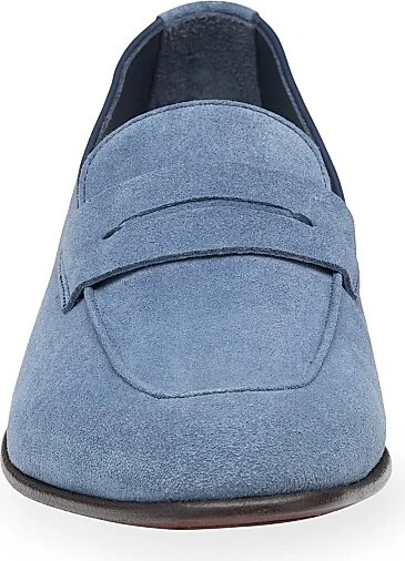 Men's Taylor Suede Penny Loafers - Denim - Size 8 - Image 3