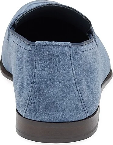 Men's Taylor Suede Penny Loafers - Denim - Size 8 - Image 4