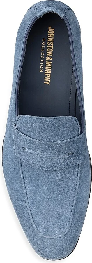 Men's Taylor Suede Penny Loafers - Denim - Size 8 - Image 5