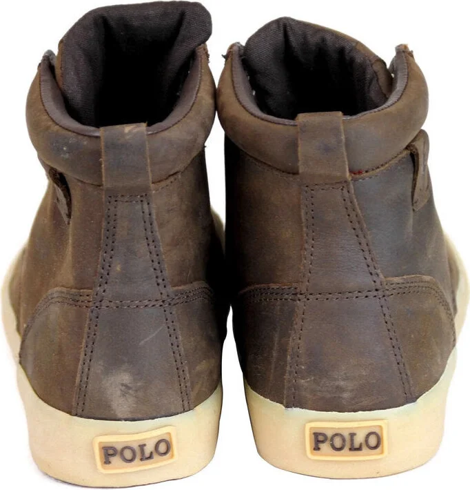 Men's Tedd Leather High Top Sneaker With Logo - Image 4