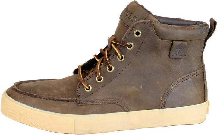 Men's Tedd Leather High Top Sneaker With Logo - Image 5