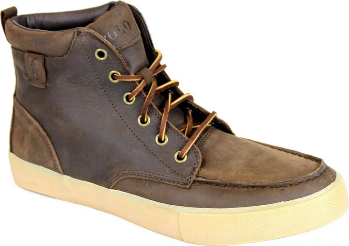 Men's Tedd Leather High Top Sneaker With Logo - Image 6