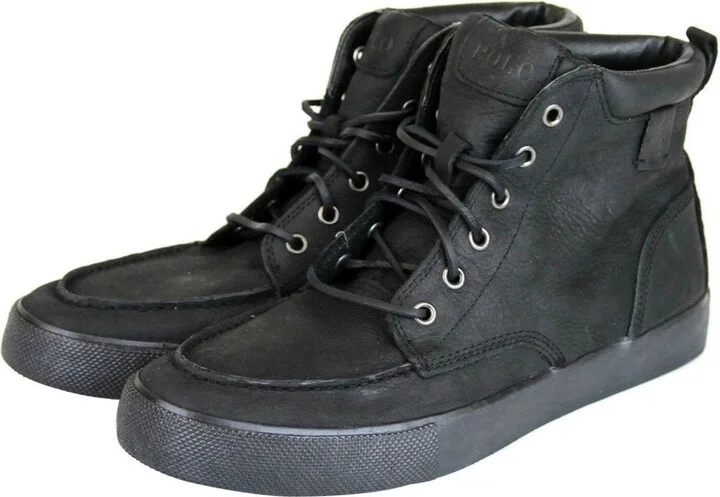 Men's Tedd Leather High Top Sneaker With Logo - Image 9