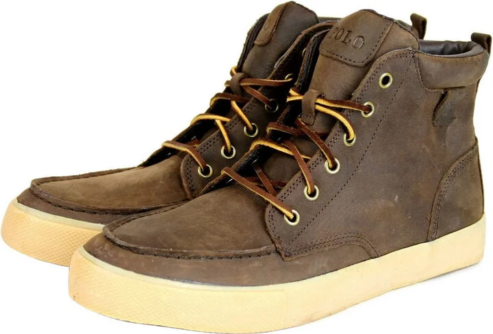 Men's Tedd Leather High Top Sneaker With Logo - Image 10