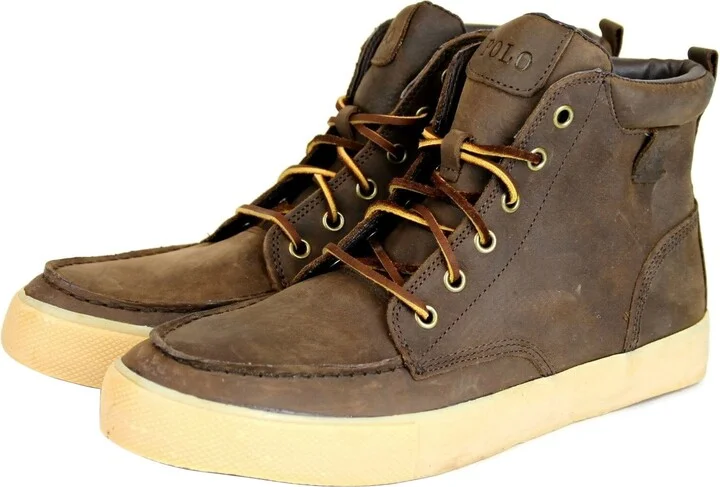 Men's Tedd Leather High Top Sneaker With Logo
