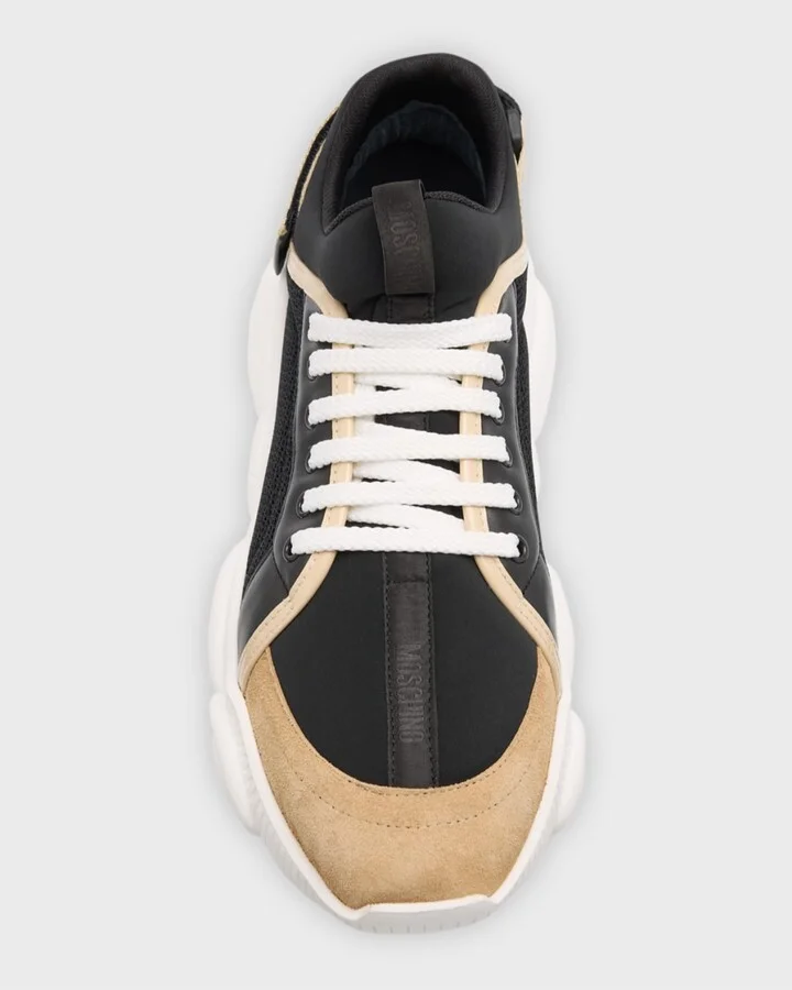 Men's Teddy-Sole Mixed-Media Fashion Sneakers - Image 4