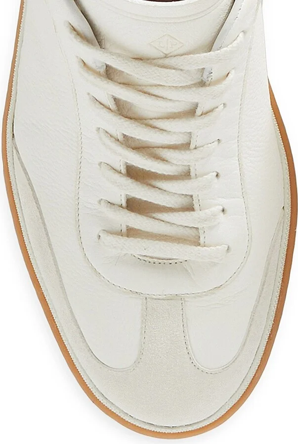 Men's Tennis Leather Sneakers - White - Size 7.5 - Image 4