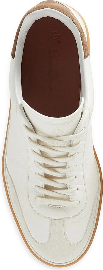 Men's Tennis Leather Sneakers - White - Size 7.5 - Image 5