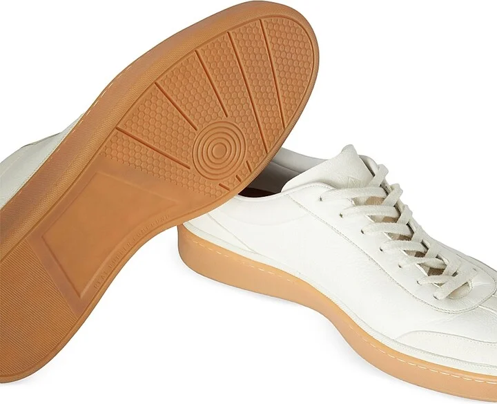 Men's Tennis Leather Sneakers - White - Size 7.5 - Image 6
