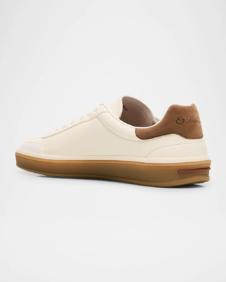 Men's Tennis Walk Mixed Leather Sneakers - Image 3