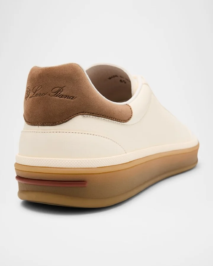 Men's Tennis Walk Mixed Leather Sneakers - Image 4