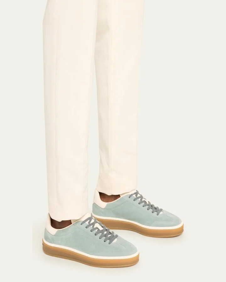 Men's Tennis Walk Suede Low-Top Sneakers - Image 7