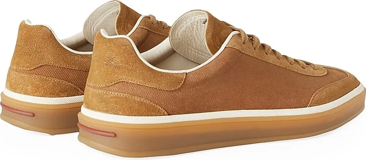 Men's Tennis Walk Suede Low-Top Sneakers - Whiskey - Size 9 - Image 3