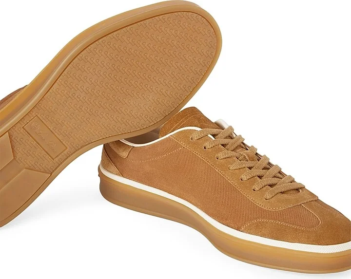 Men's Tennis Walk Suede Low-Top Sneakers - Whiskey - Size 9 - Image 5