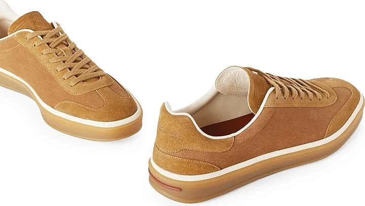 Men's Tennis Walk Suede Low-Top Sneakers - Whiskey - Size 9 - Image 6