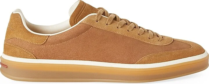 Men's Tennis Walk Suede Low-Top Sneakers - Whiskey - Size 9