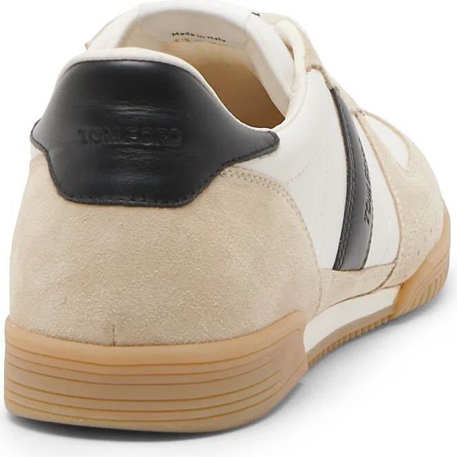 Men's Terence Striped Leather Low-Top Sneakers - Dune Black - Size 10 - Image 3