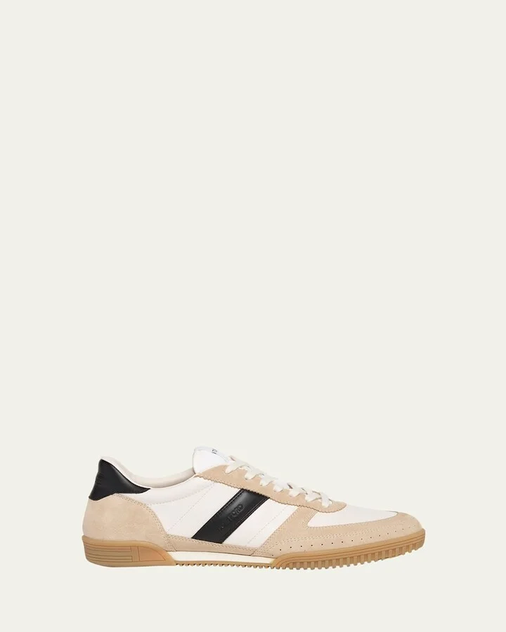 Men's Terence Suede and Leather Low-Top Sneakers