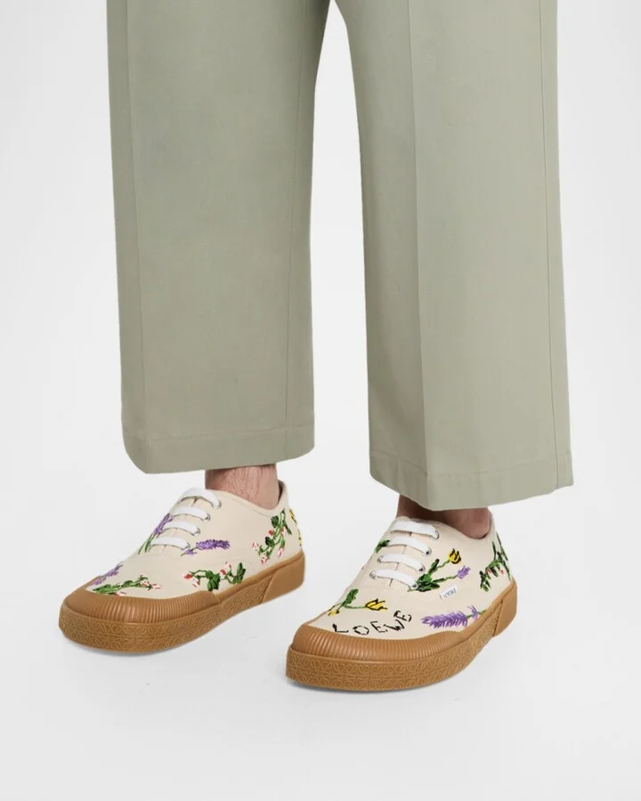 Men's Terra Embroidered Canvas Low-Top Sneakers - Image 9