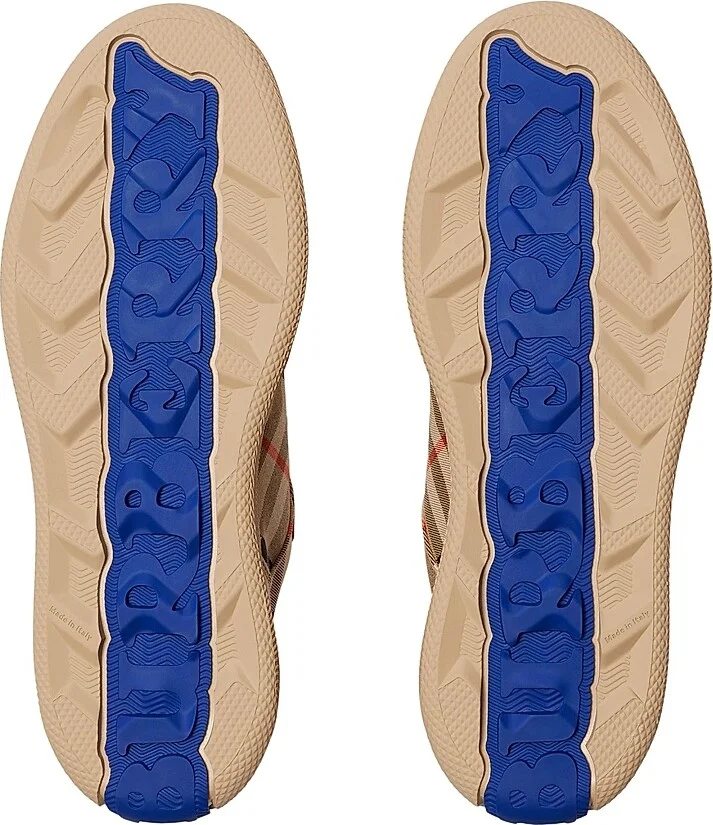 Men's Terrace Check Low-Top Sneakers - Sand - Size 6 - Image 5