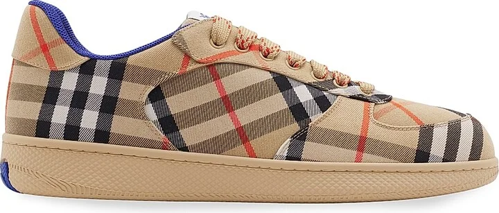 Men's Terrace Check Low-Top Sneakers - Sand - Size 6