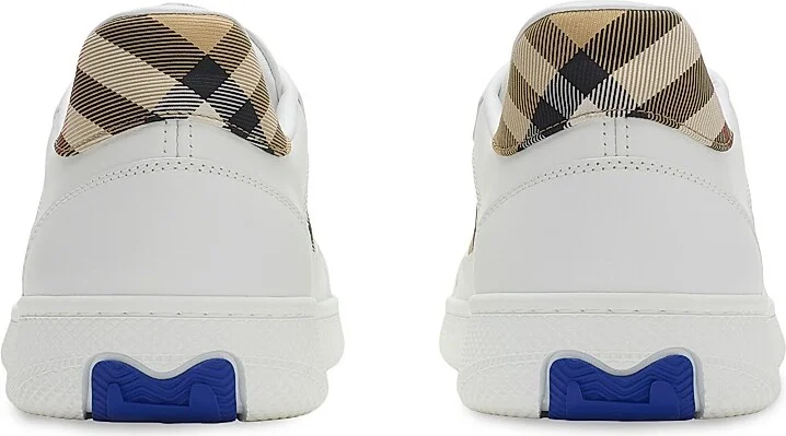 Men's Terrace Leather & Check Sneakers - Whitesand - Size 6 - Image 2