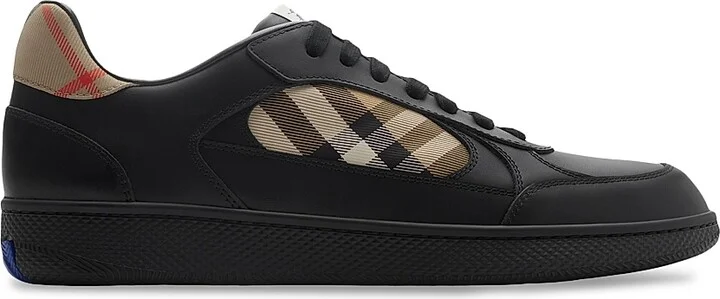 Men's Terrace Leather & Check Sneakers - Whitesand - Size 6 - Image 10