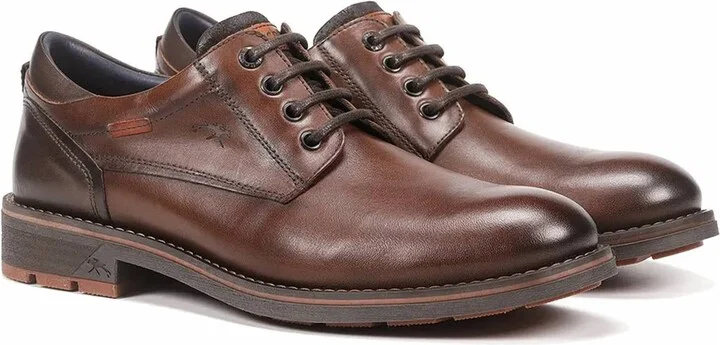 Men's Terry Tie Derby Shoes In Habana Camel