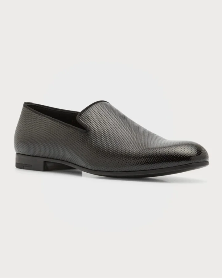 Men's Textured Leather Formal Loafers - Image 2