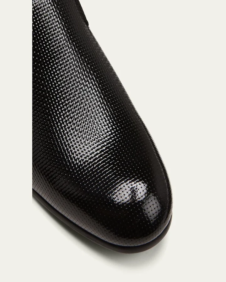 Men's Textured Leather Formal Loafers - Image 2