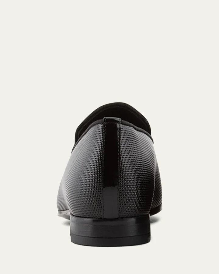 Men's Textured Leather Grosgrain-Trim Loafers - Image 7