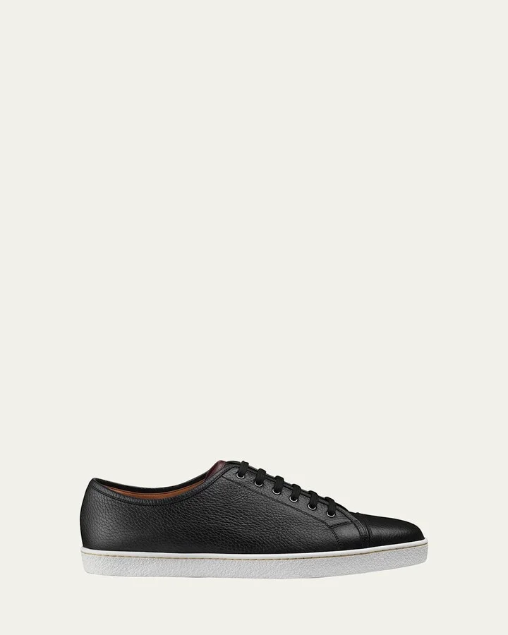 Men's Textured Leather Low-Top Sneakers