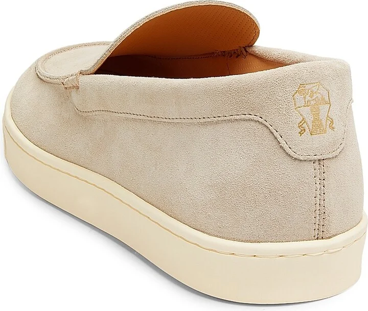 Men's Textured Suede Loafers - Beige - Size 10.5 - Image 3