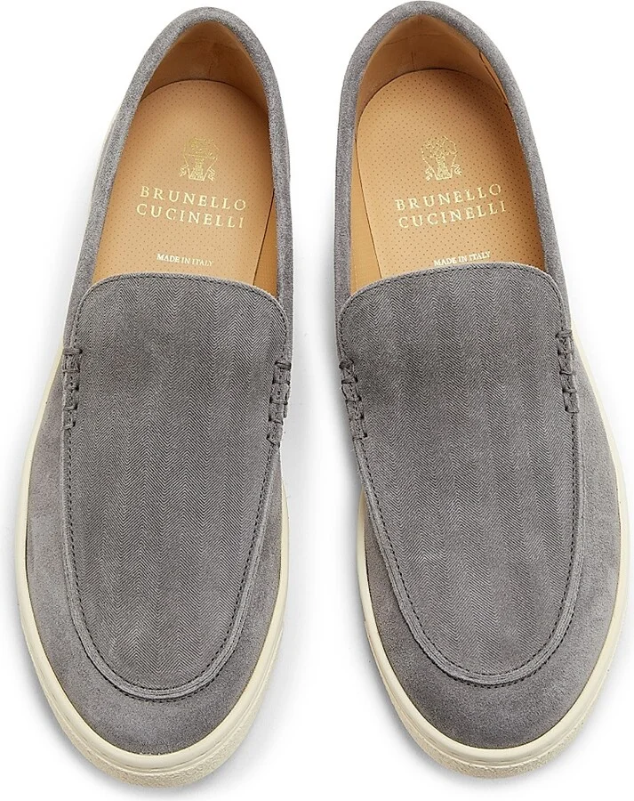 Men's Textured Suede Loafers - Beige - Size 10.5 - Image 9