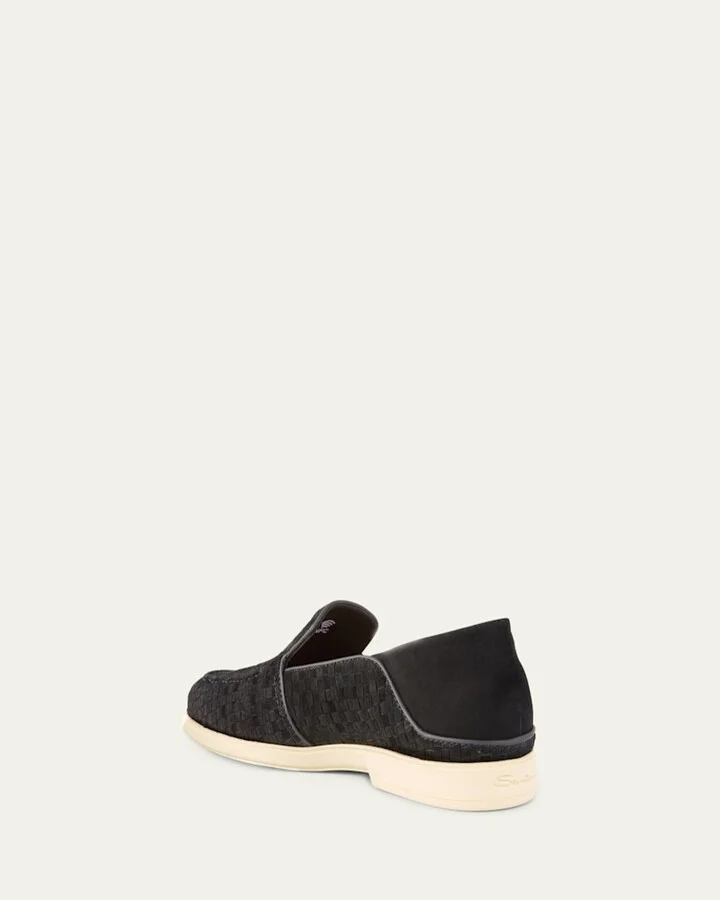 Men's Theo Woven Suede Loafers - Image 2