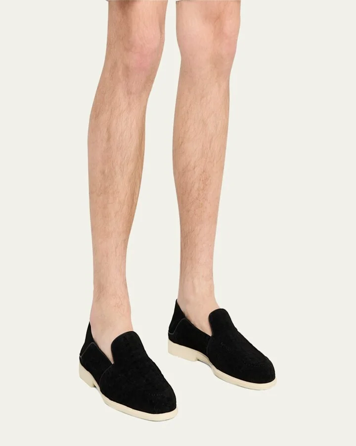 Men's Theo Woven Suede Loafers - Image 3
