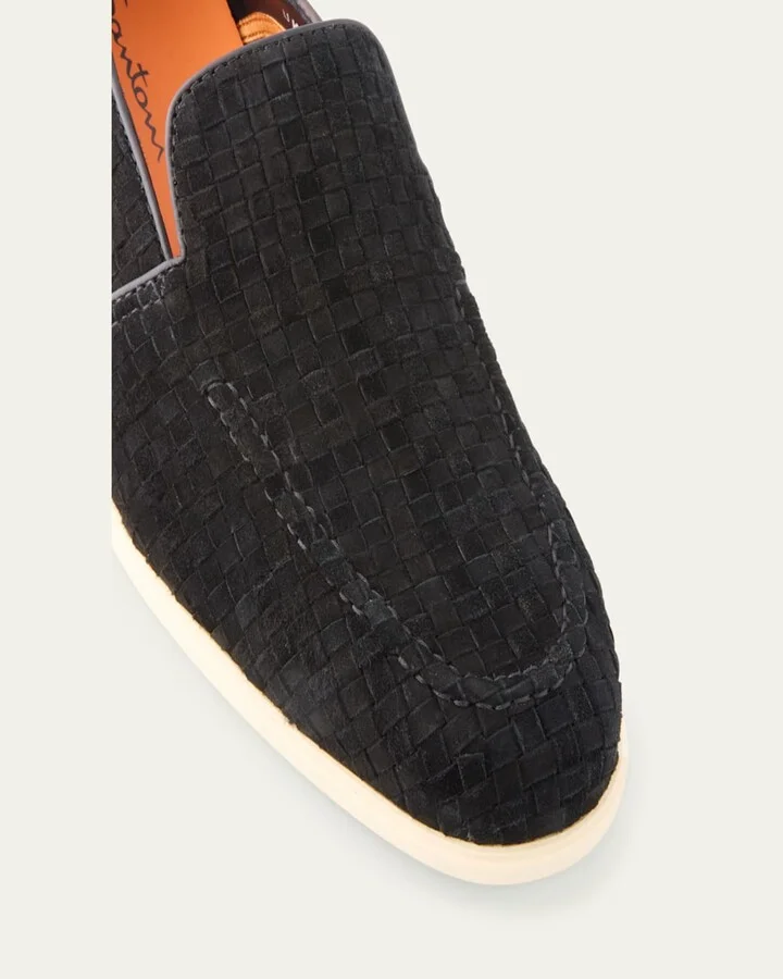 Men's Theo Woven Suede Loafers - Image 4