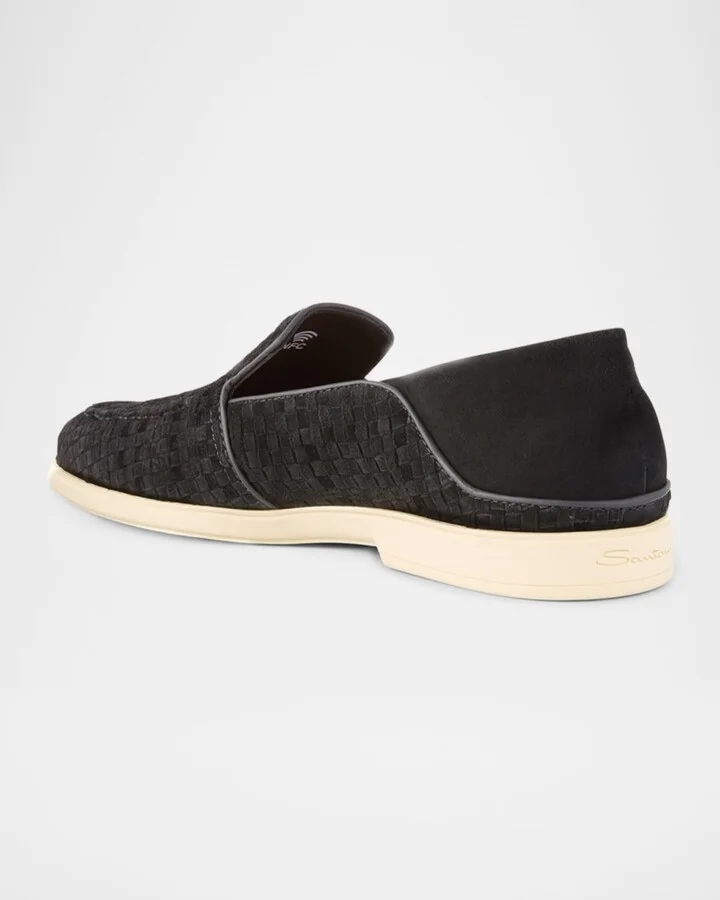 Men's Theo Woven Suede Loafers - Image 4