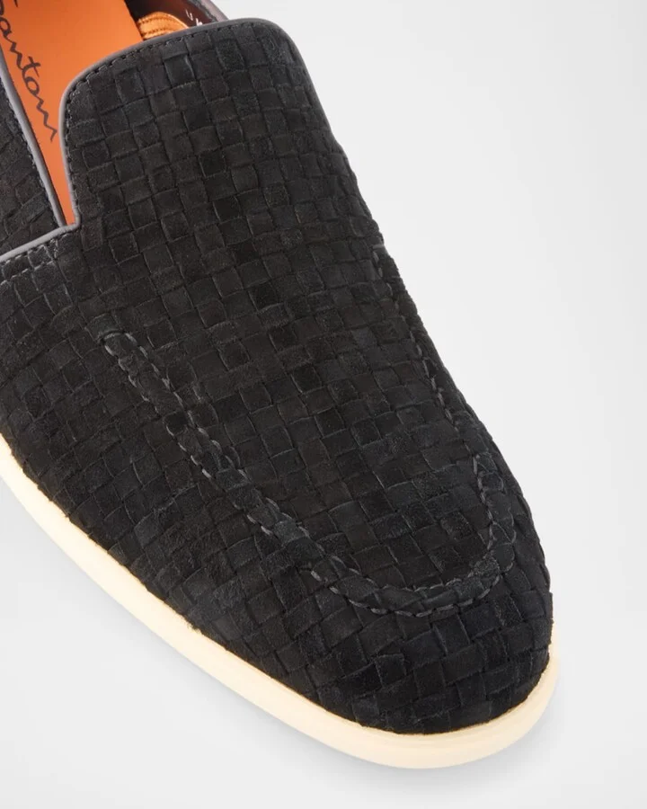 Men's Theo Woven Suede Loafers - Image 5