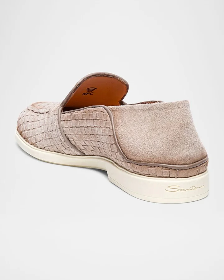 Men's Theo Woven Suede Loafers - Image 7