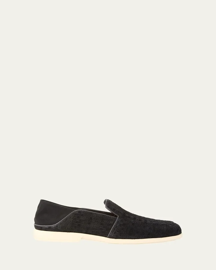 Men's Theo Woven Suede Loafers