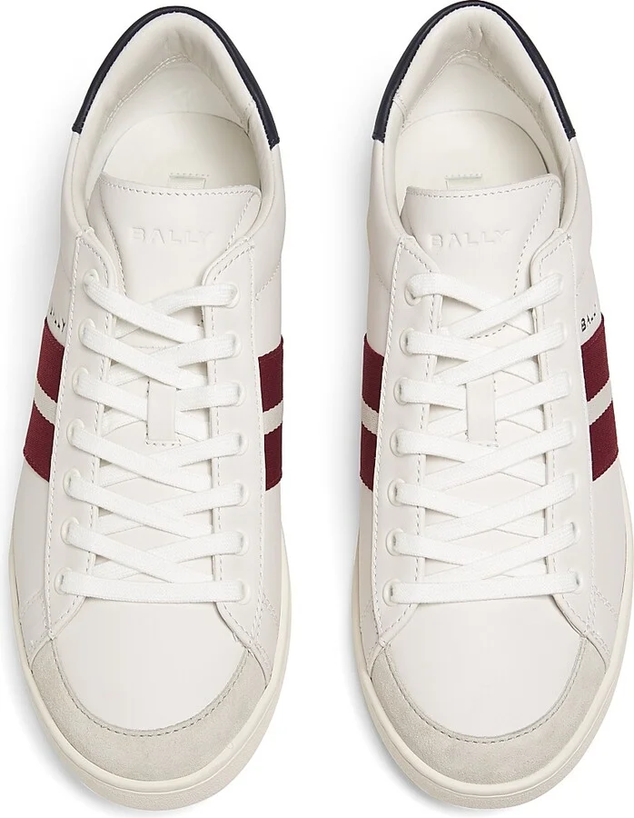 Men's Thiago Ribbon Low-Top Leather Sneakers - White Peacoat - Size 11 - Image 4