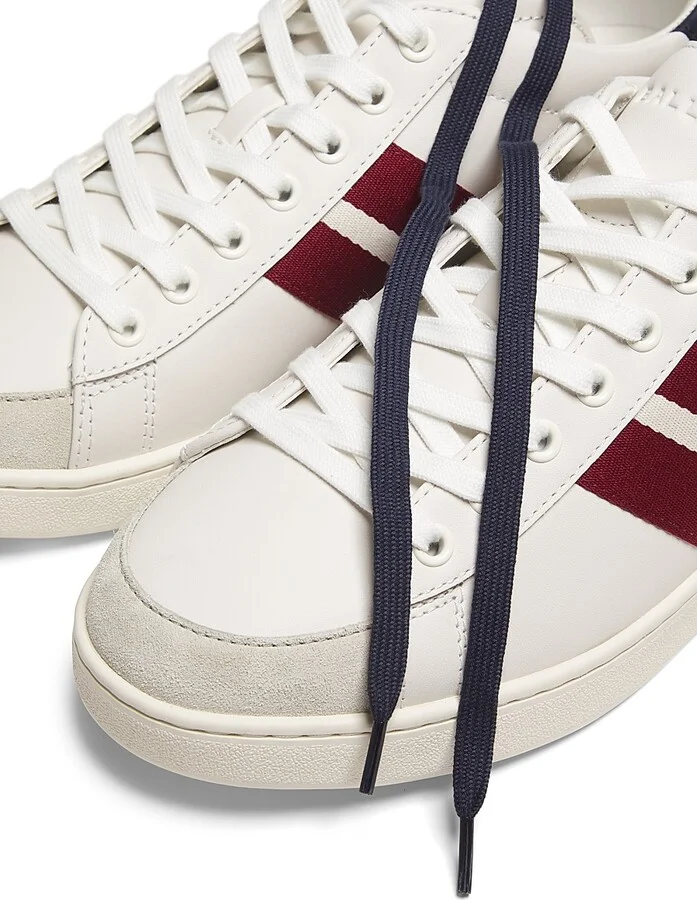 Men's Thiago Ribbon Low-Top Leather Sneakers - White Peacoat - Size 11 - Image 6