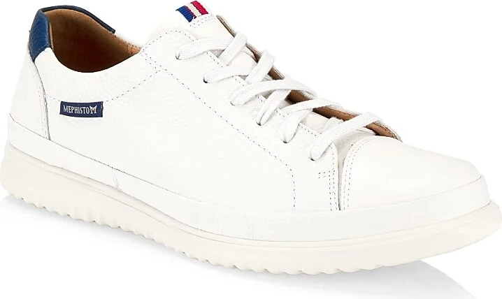 Men's Thomas Leather Lace-Up Sneakers - White Oregon - Size 8 - Image 2