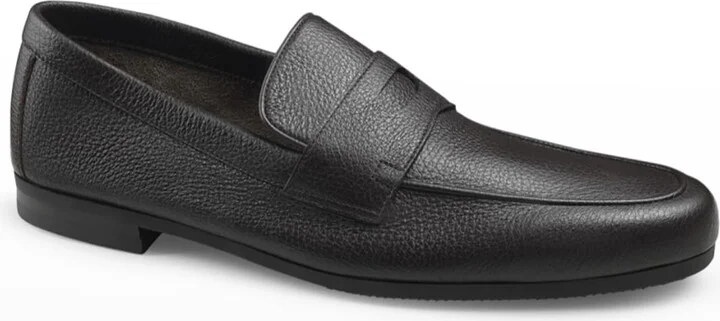 Men's Thorne Soft Textured Leather Penny Loafers - Image 4
