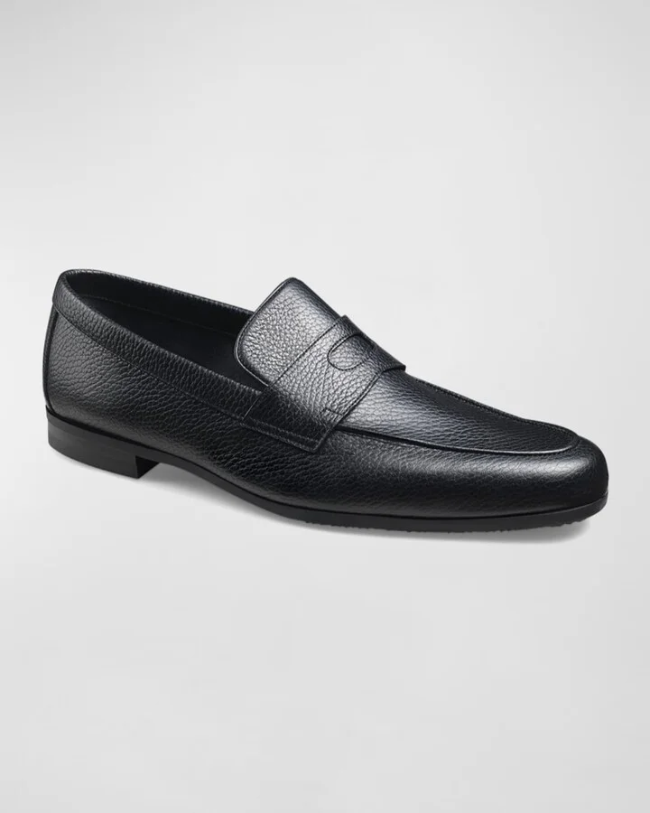 Men's Thorne Soft Textured Leather Penny Loafers - Image 3