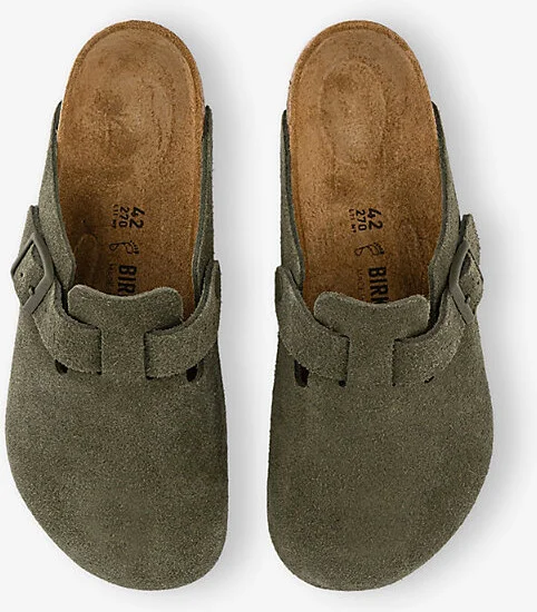 Mens Thyme Suede Boston Logo-Embossed Suede Clogs Eur 45.5 / 11.5 Uk Men - Image 2