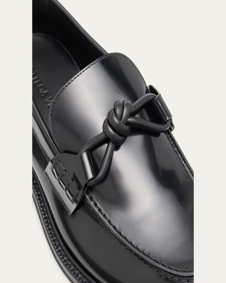 Men's Tie Brushed Calfskin Bit Loafers - Image 2